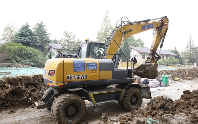 XCMG Official 15 Ton 0.58 Cbm Xe150wb New Hydraulic Wheel Excavator Machine Price for Sale