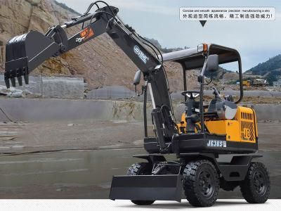 Jg30s Bucket Mini Wheel Excavator