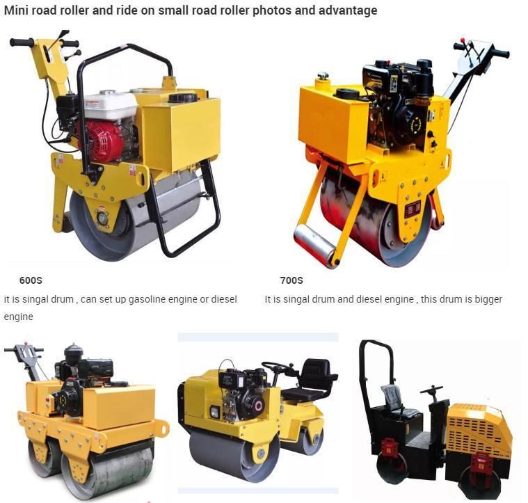 Small Self-Propelled Vibratory Static 2 Ton Double Drum Steel Road Roller for Sale