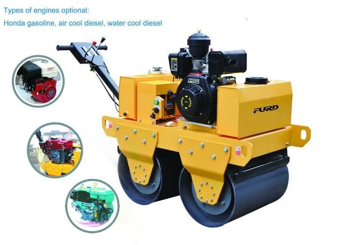 Hot Sale Furd Walk Behind Tandem Drum Vibratory Roller with Water Tank