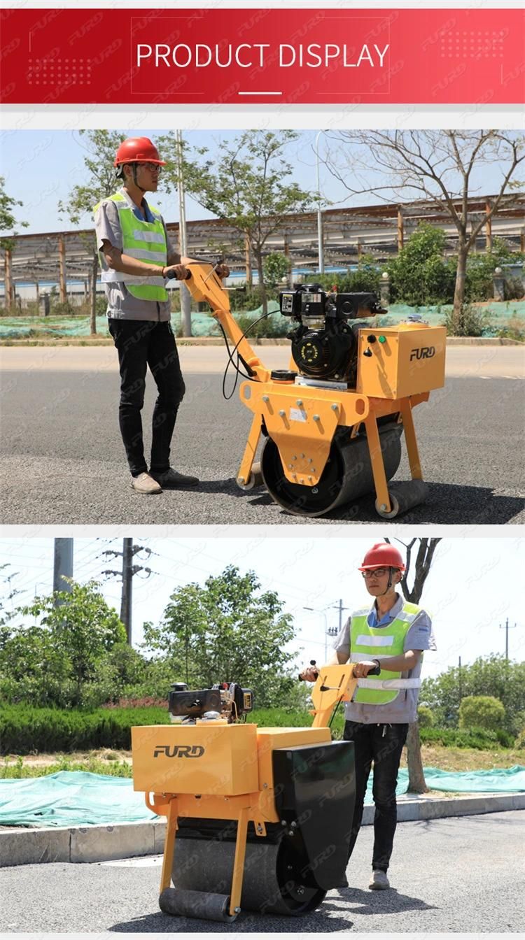 Vibrating Mini Single Drum Road Roller Compaction in Stock Fyl-600