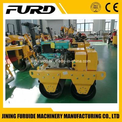 Water Cooled Diesel Engine Walk Behind Tandem Drum Vibratory Roller for Sale