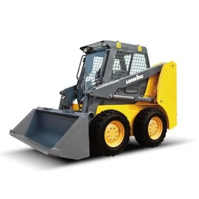 Lonking Small Mini Size 63kw Wheel Skid Steer Loader Cdm312 with Four in One Bucket