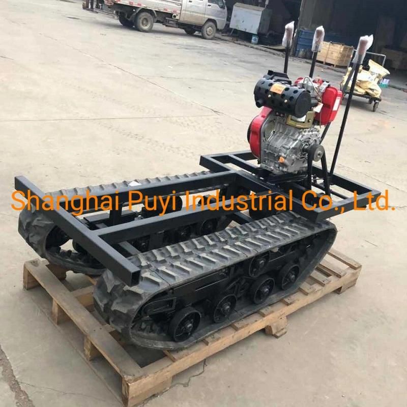 Diesel Engine Drived Rubber Track System Chassi Undercarriage Carrier