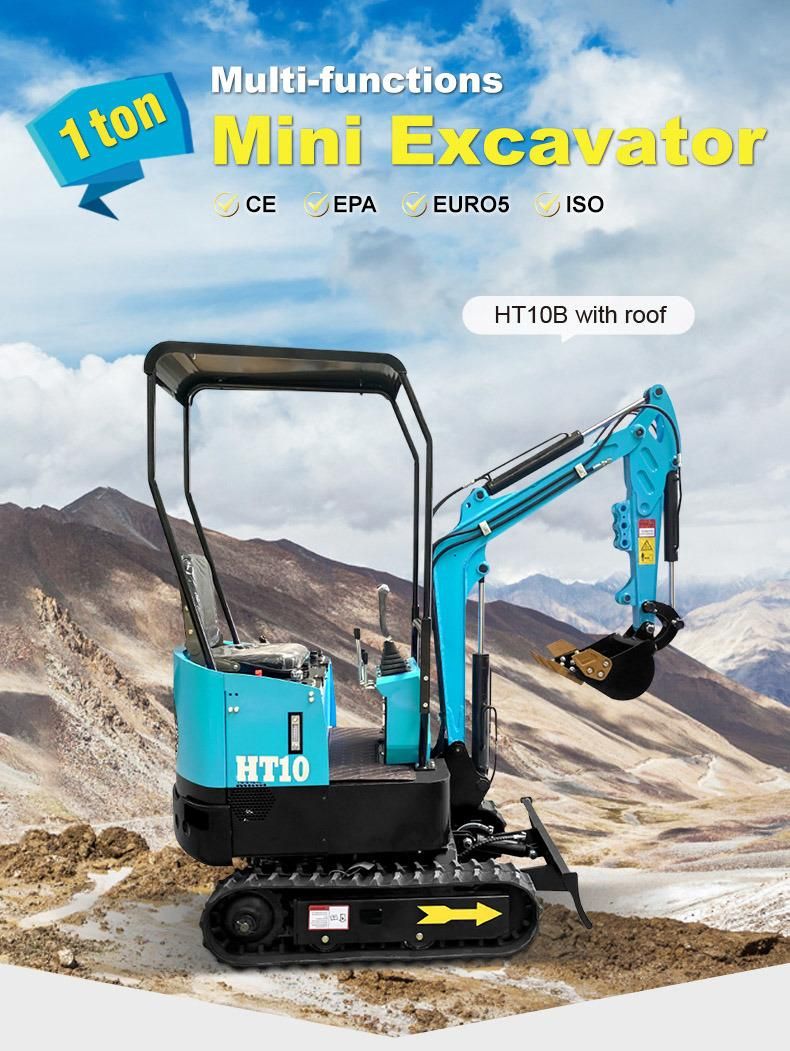 Construction Ht10b 1ton 2 Ton 3ton Hydraulic Crawler Excavator Small Crawler Digger