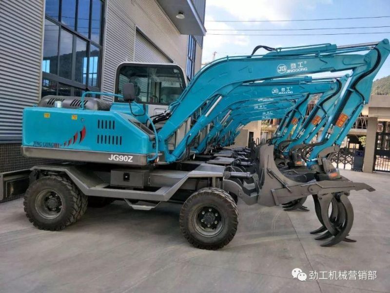 Construction Machinery Wheeled Diggers Hydraulic Digging Machine Mini Wheel Excavator