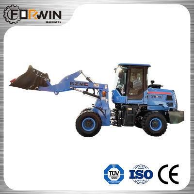 China Famous Construction Machinery Equipment Small Front End Shovel 1.5 T Compact Bucket Hydraulic Mini Wheel Loader Fw915b with CE