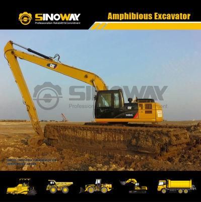 Long Arm Reach Cat 324D Amphibious Excavator for Shallow Water