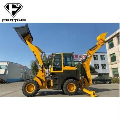 Fortius Small Multifunctional Excavator Front End Mini 4X4 Wheel Drive Compact Backhoe Loader Construction Machinery for Sale