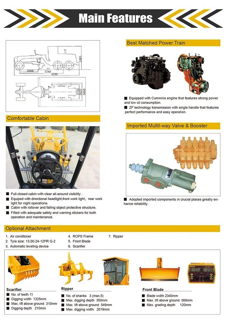 Compact Road Construction Equipment 10 Ton Small Motor Grader for Sale