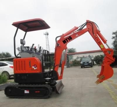 China Mini Excavator 1.6 Ton Rubber Track Small Digger