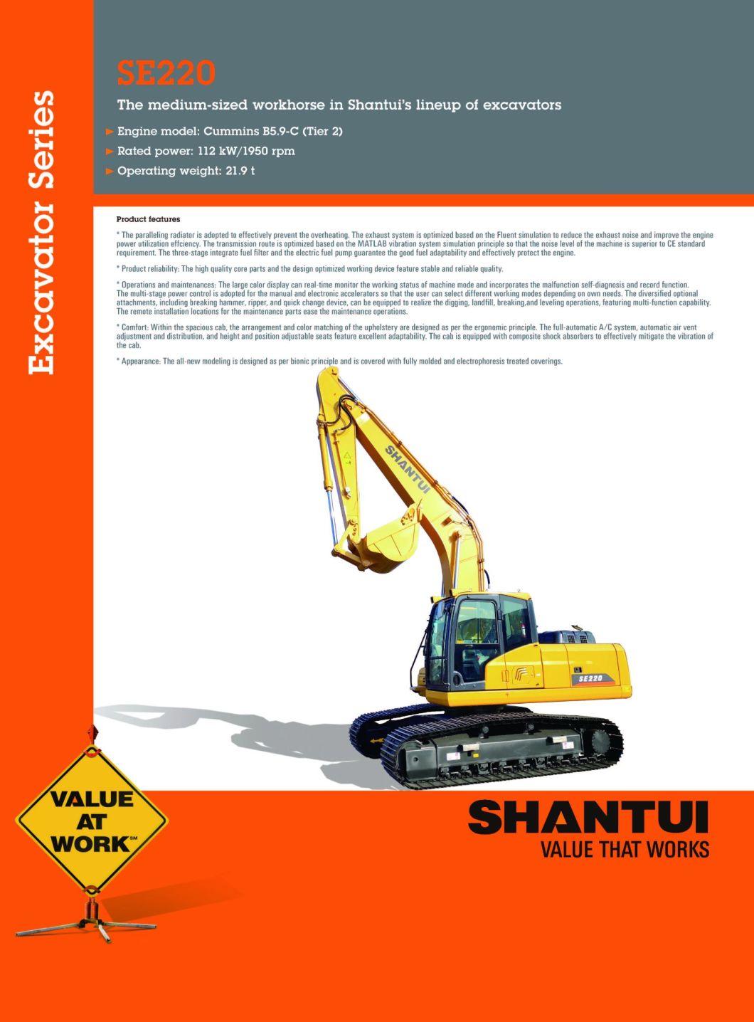 Shantui 22 Ton Crawler Excavator Full Hydraulic System Se220
