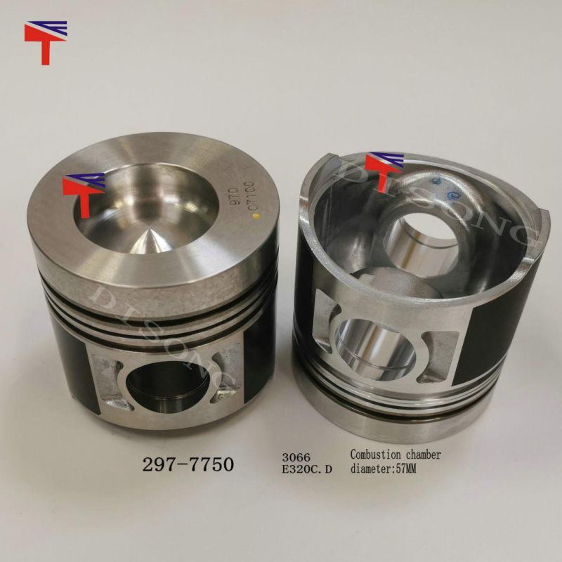 High-Performance Diesel Engine Engineering Machinery Parts Piston 297-7750 for Excavator Parts E320b E320c E320d Engine Parts 297 S6K 7750 3066 Diameter 57mm