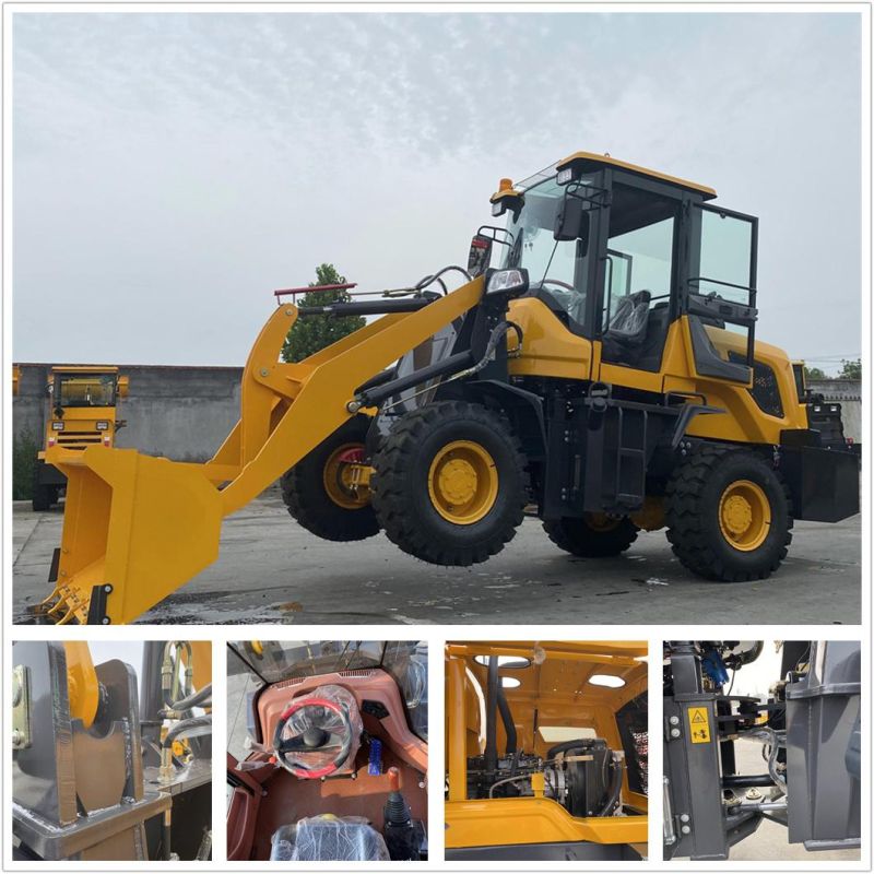 China Factory Wholesale 1/1.2/1.5/2/2.5 Ton Small Wheel Loader Small Forklift Skid Steer Loader 4WD Front Loader CE Certification Euro 5 Engine Construction Sit