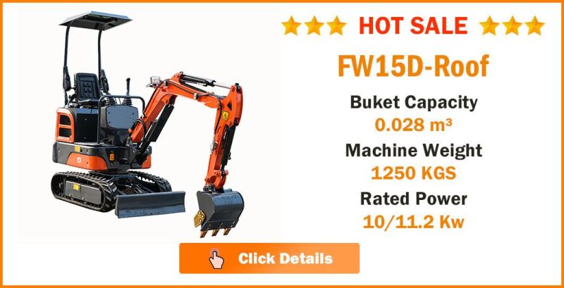 Construction Equipment 1.8 Ton Small Hydraulic Digger Fw18-9 Mini Backhoe Crawler Track Excavator