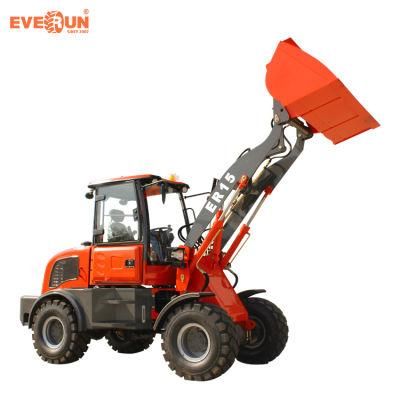 Construction Machinery Ce Certificated 1.5 Ton Everun Er15 Mini Compact Wheel Loader