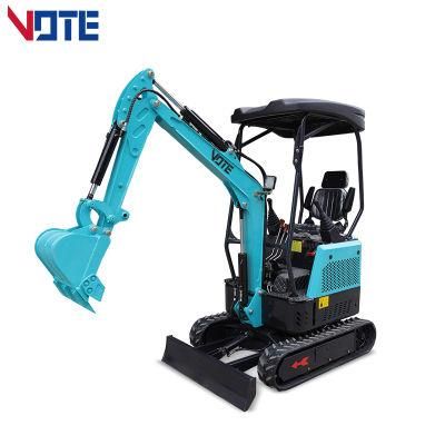 1.5ton Hydraulic Joystick Mini Excavator Chinese Small Digger for Sale Diesel Engine 20kw Excavator Forestry Mulcher