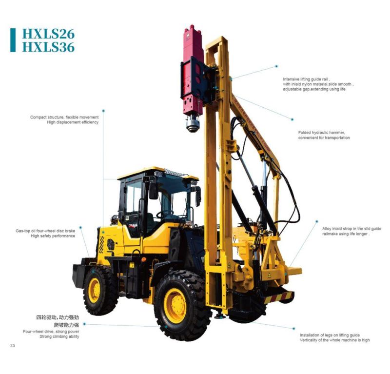 Piling Driving Drilling Hole Hydraulic Guardrail Pile Driver