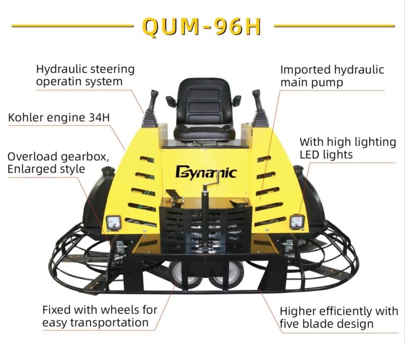 Ride-on Hydraulic Comfortable Gasoline Concrete Power Trowel (QUM-96H)