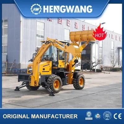 High Efficient 4WD Towable Compact Wheel Backhoe Loader 1.5ton Backhoe Loaders with CE