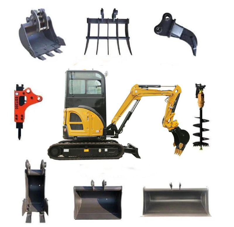 China High Standard 2.7 T Small Backhoe Digger Fw25u Mini Hydraulic Pump Rubber Crawler Track Excavators with Cabin Cheap Price for Sale