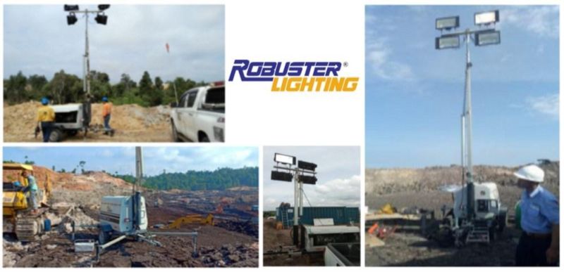 100L High Mast Hydraulic LED Light Tower with Diesel Generator