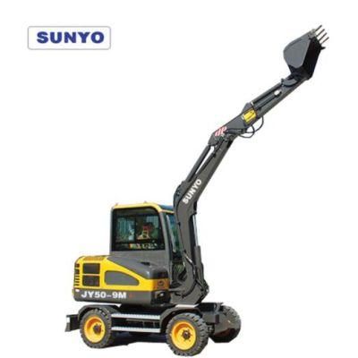 Sunyo Brand Wheel Excavator Jy50-9m Model Mini Hyraulic Control Excavators Good Mini Diggers.