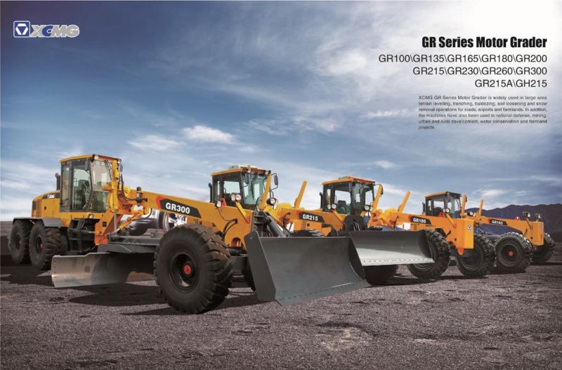 Road Construction Machinery 205/214HP Mini Grader Gr215 with Cummins Engine