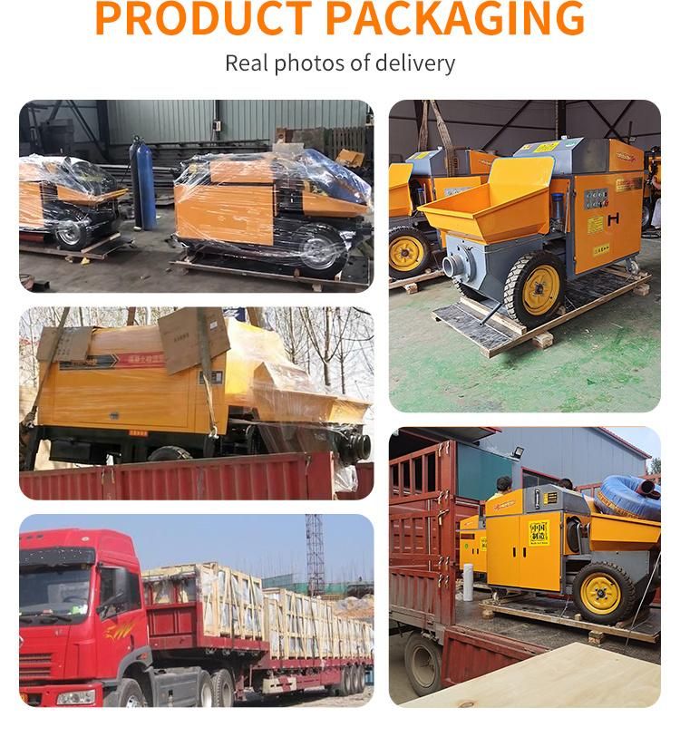 Construction Machinery Diesel Electric Portable Small Mini Stone Cement Beton Mixer Mortar Piston Mortar Grouting Machine Trailer Concrete Pump