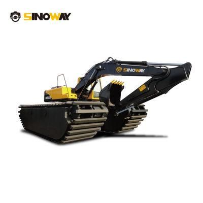 Mini Floating Tank Pontoon Excavator Long Reach Amphibious Excavator for Sale in Nigeria