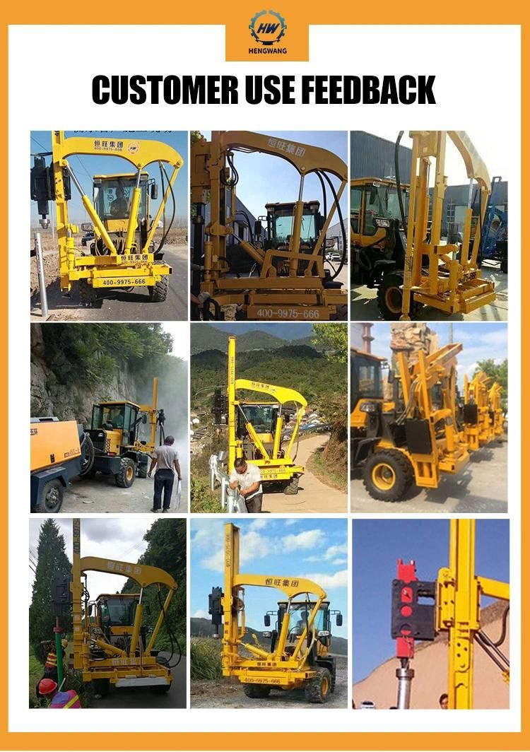 Wheels Loader Post Pile Drivers Hydraulic Guardrail Pile Driver