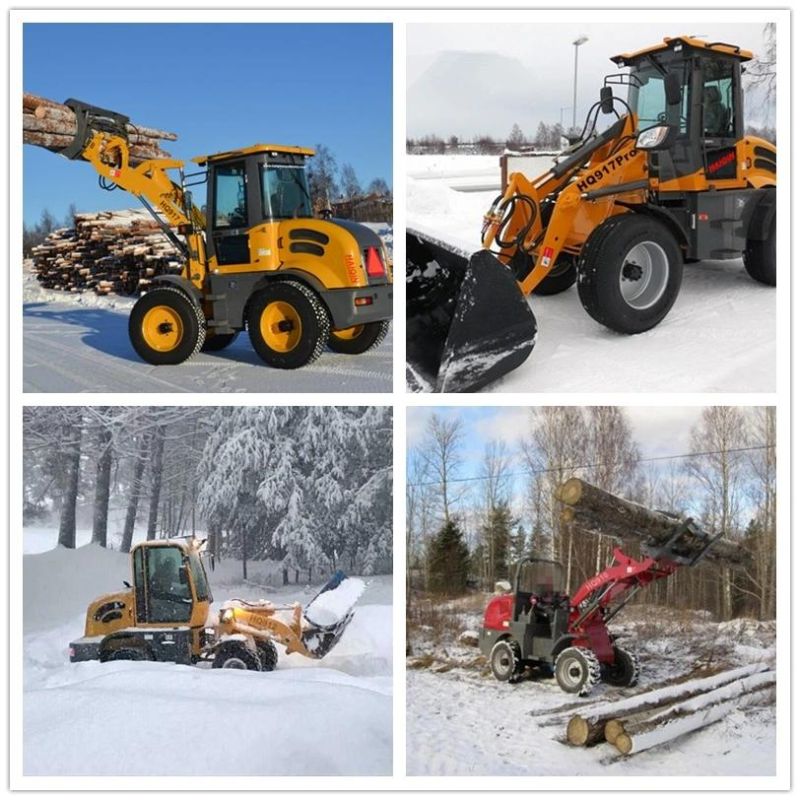 off Road Tires Fast Speed Wheel Loader (Hq917) with Snow Bucket