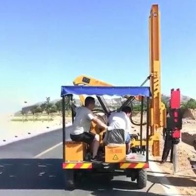 Self-Propelled Hydraulic Driling Machine with Function of Piling Guardrail Post