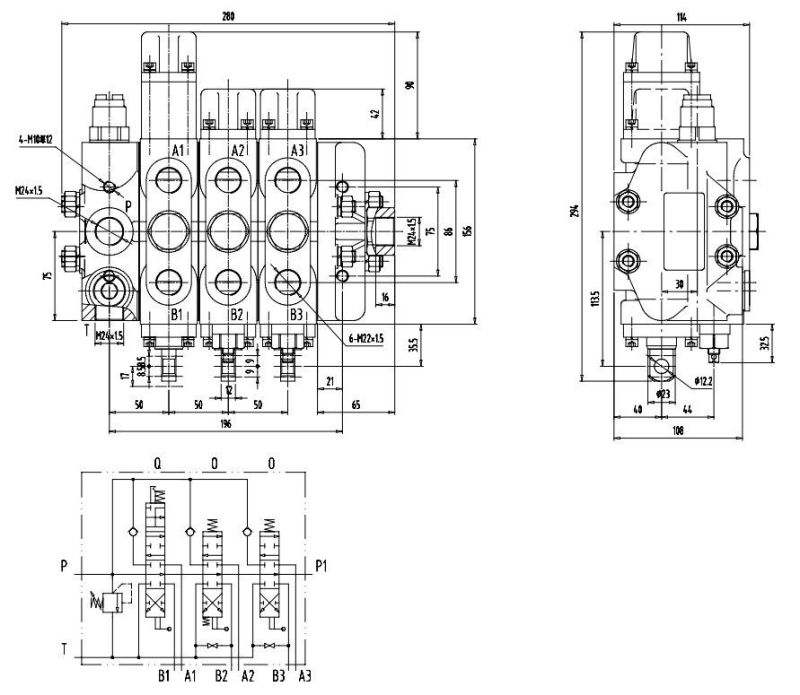 High-Horsepower Tractors and Agricultural Machinery Multi Way Valve