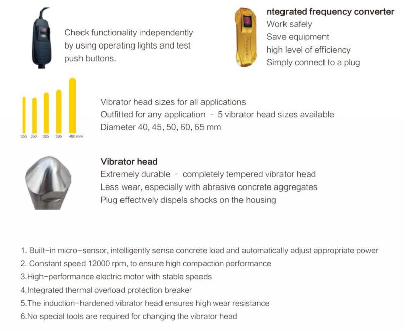 China Factory Electrical High Speed Portable Concrete Vibrator for OEM ODM