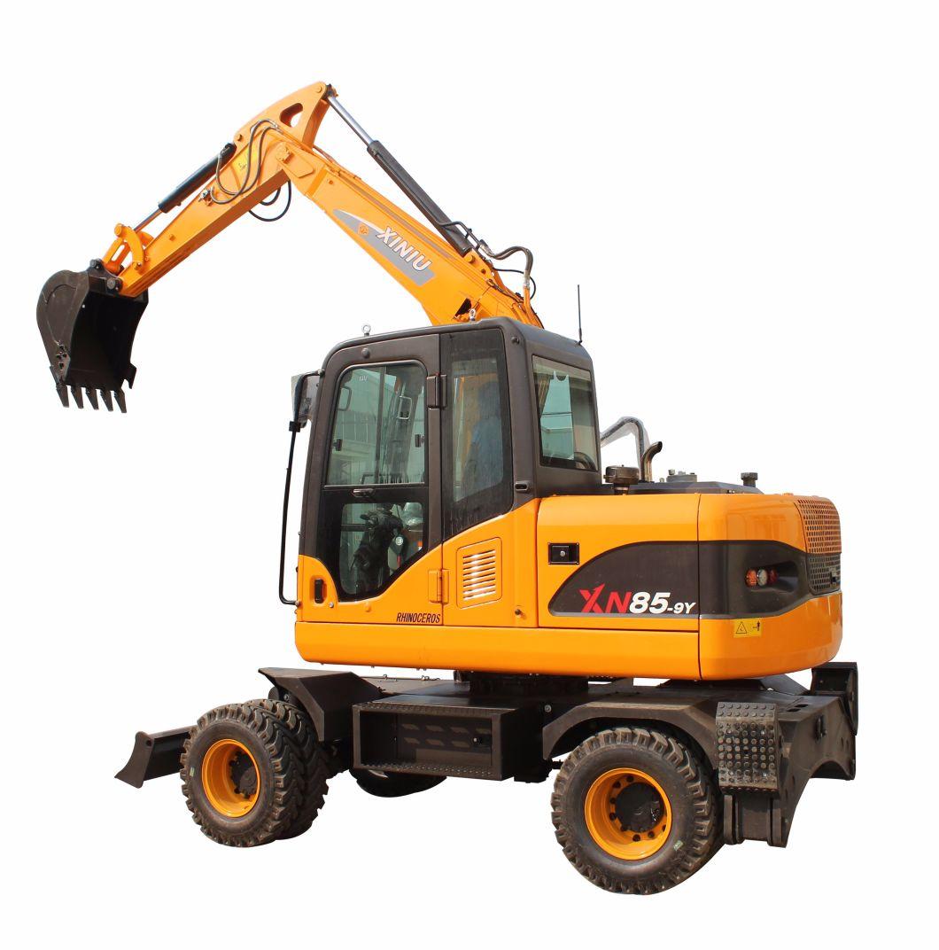 Rhinoceros Wheel Excavators, 8ton Excavator Xn85-9 for Sale
