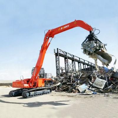 Bonny 33ton Electric Hydraulic Material Handling Machine Handler on Track for Scrap and Waste Recycling