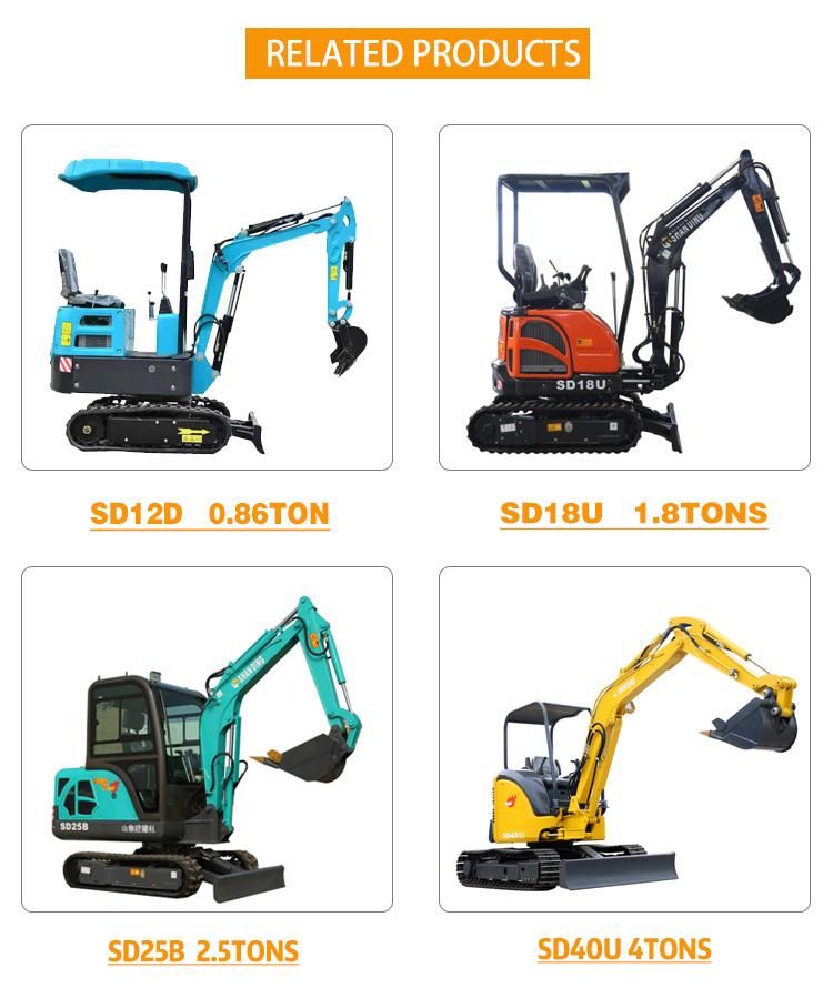 1.5 Ton Small Cheap Hydraulic Household Crawler Mini Excavators