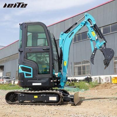 Factory Direct Home Use 2000 Kg Hydraulic Crawler Digger Excavator Smallest 2 Ton Closed Cab Excavator with Swing Boom for Sale