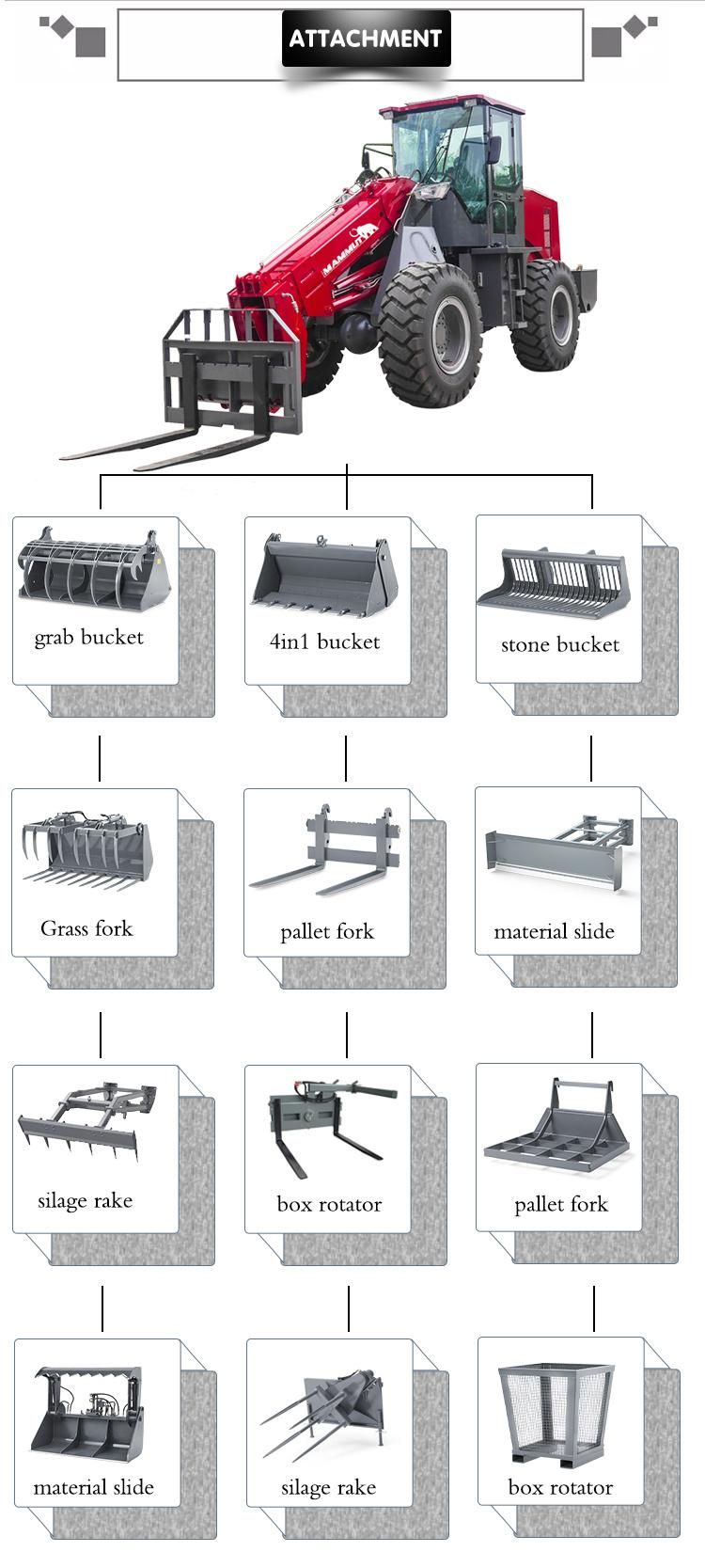 3.5 Ton Chinese Telescopic Boom Loader with Attachments.