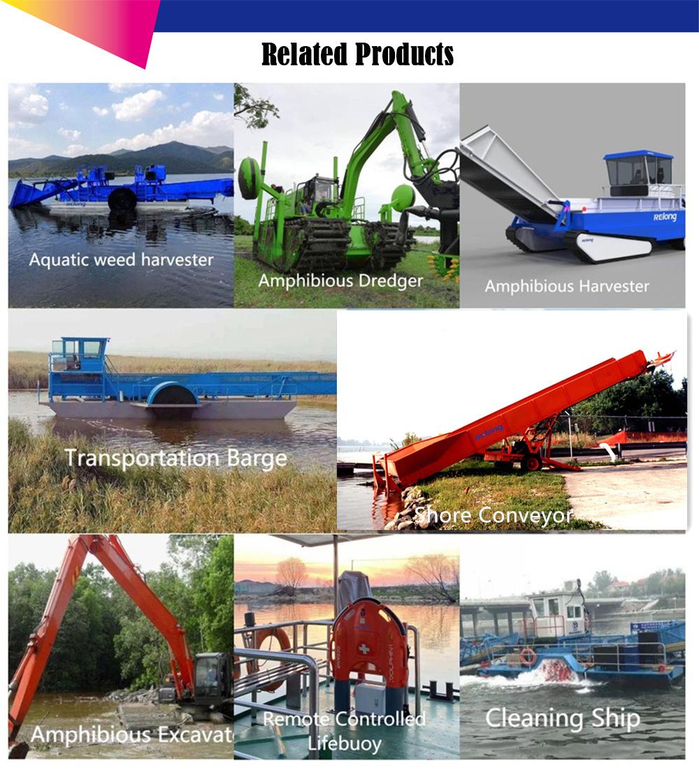 Swamp Buggy Marsh Amphibious Excavator with Floating Pontoon Undercarriage Long Arm in Deep Water on Land and Water Construction Equipment