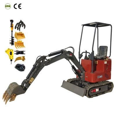 CE EPA Mini Digger 1000kg Bagger 0.8ton Hydraulic Crawler Type CE Mini Excavator