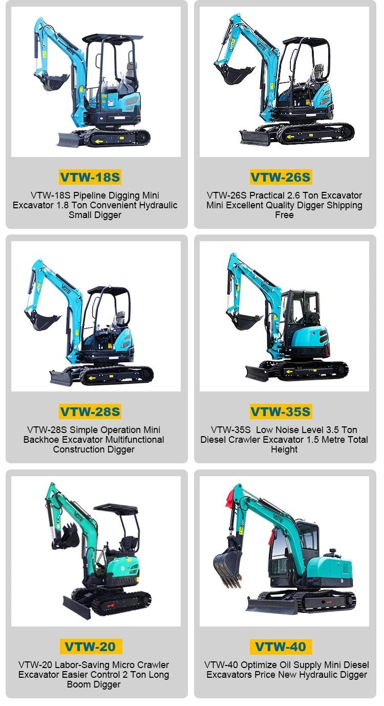 CE EPA Wholesale Compact New Mini Hydraulic Digger Excavator 1 Ton 2ton Prices with Attachments for Sale Fast Delivery