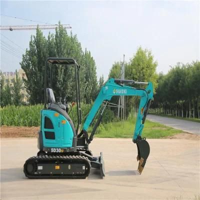 The Preferred 3 Ton Blue Closed Cab Tailless Excavator Excavator for Farm Gardens