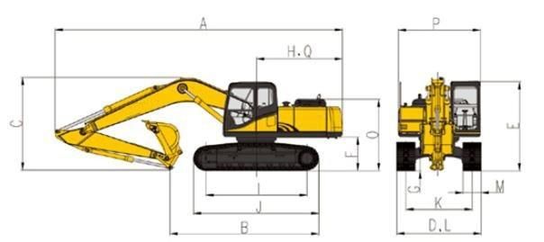 Small Scale Crawler Excavator 6ton Mini Digger 0.2cbm Bucket Engine 48.5HP