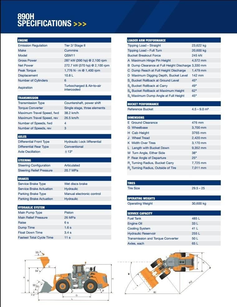 9t Large Heavy Duty Payloader Clg890h Liugong Wheel Loader