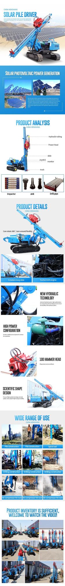 Small Pile Driving Machine Hydraulic Static Pile Driver Piling Machine Tractor