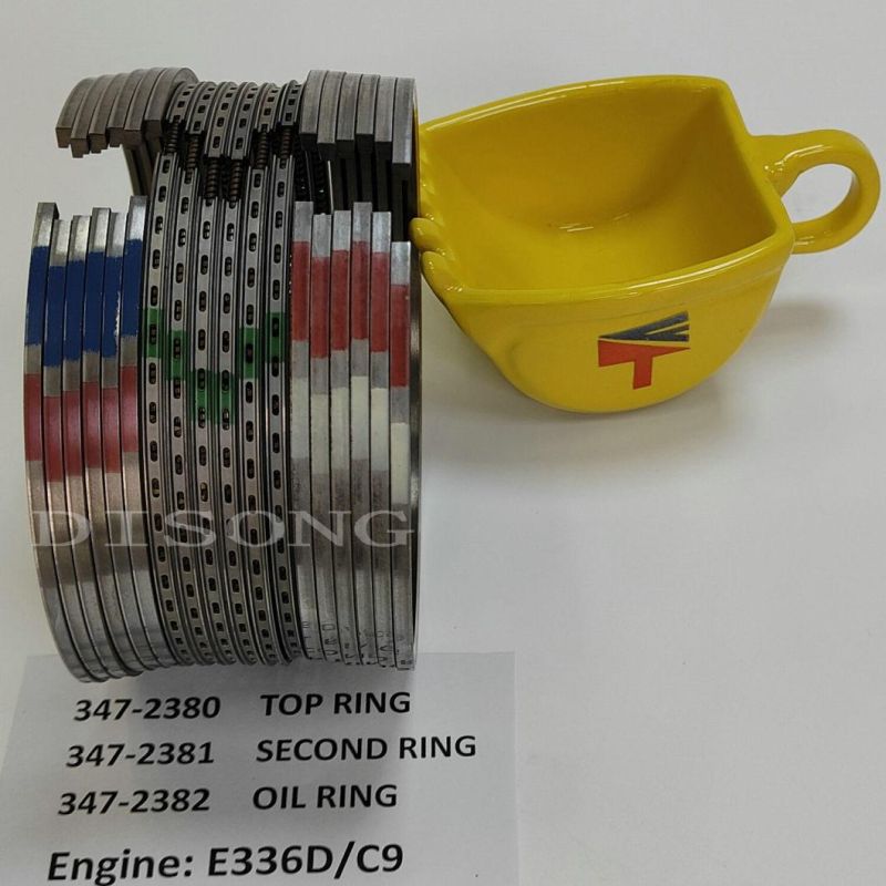 High Quality Diesel Engine Mechanical Parts Piston Ring 347-2381 347-2382 347-2380 for Excavator E336D Buildozer D7r D6r Engine C9 Generator Set