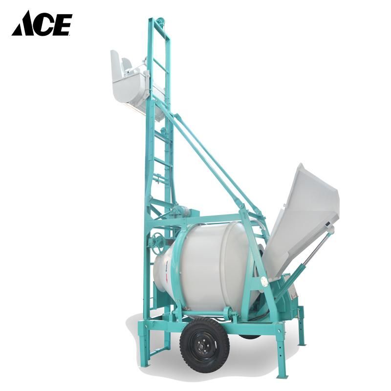 Concrete Machinery Diesel Engine Hydraulic Lifting Hopper Cement Mixer Factory