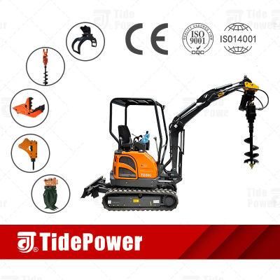 High Quality Mini Digger Zero Tail 2t Crawler Mini Excavator